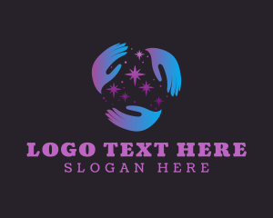 Purple - Hand Star Sparkle logo design