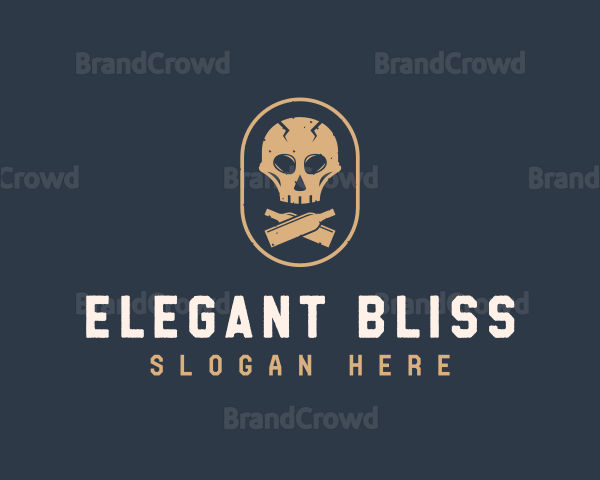 Liquor Bar Pub Skull Logo