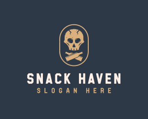 Liquor Bar Pub Skull logo design