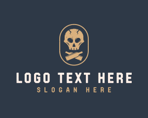 Tattoo - Liquor Bar Pub Skull logo design