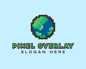 Earth Pixelated World  logo design