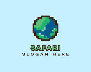 Planet - Earth Pixelated World logo design