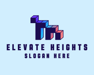 Bar Graph Level logo design