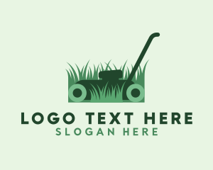 Grass - Green Lawn Mower Gardening logo design