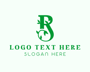 Vegan - Botanical Letter R logo design