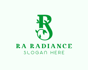 Botanical Letter R logo design