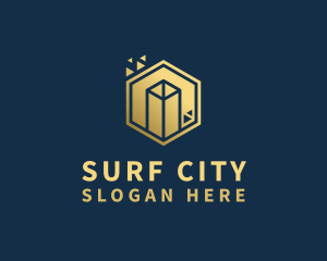 Geometric City Building logo design