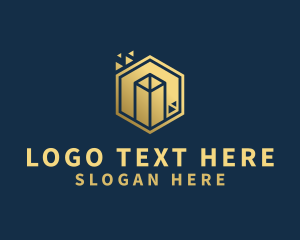 Polygon - Geometric City Building logo design