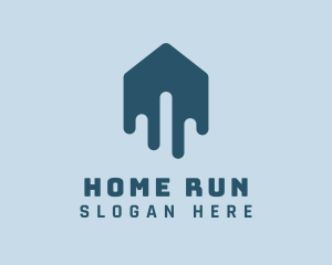 Blue Home Paint Renovation logo design