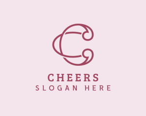 Pink Premium Letter C logo design