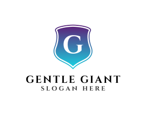 Gradient Blue Shield Security logo design