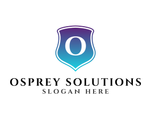 Gradient Blue Shield Security logo design