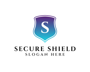 Gradient Blue Shield Security logo design