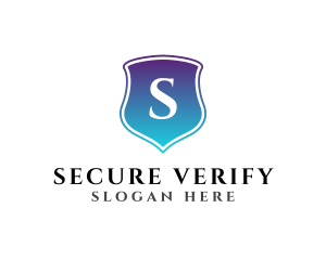 Gradient Blue Shield Security logo design