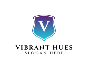 Gradient Blue Shield Security logo design