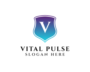 Gradient Blue Shield Security logo design