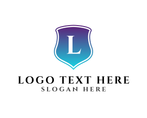 Letter - Gradient Blue Shield Security logo design