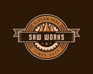 Chainsaw Woodwork Carpentry logo design