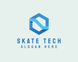 Bank Geometric Hexagon logo design