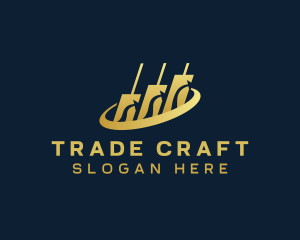 Trade - Stock Market Trading Graph logo design