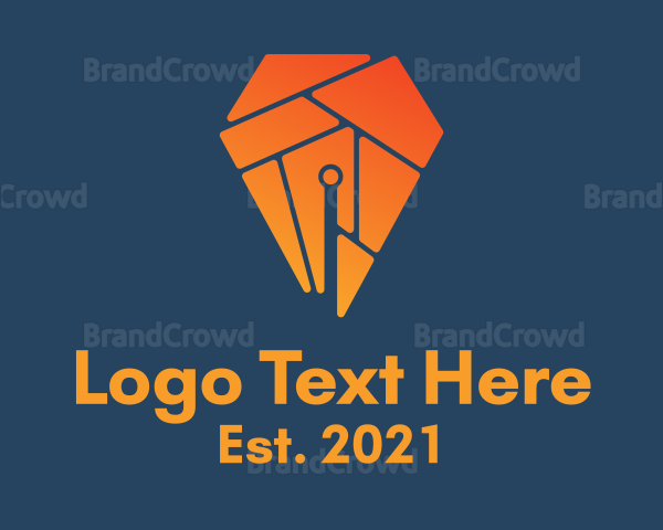 Orange Pen Puzzle Logo