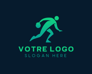 League - Athlete Basketball Dribble logo design