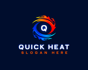 Heating Cooling HVAC logo design