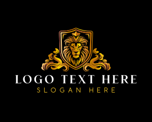 Shield - Luxury Monarch Lion logo design
