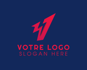 Electrical - Red Lightning Letter V logo design
