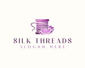 Flower Sewing Spool logo design