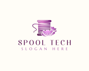 Spool - Flower Sewing Spool logo design