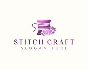 Flower Sewing Spool logo design