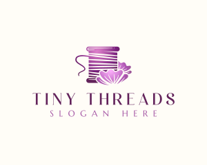 Flower Sewing Spool logo design