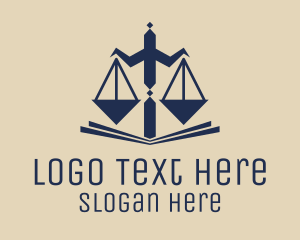 Grey Circle - Legal Scales of Justice logo design