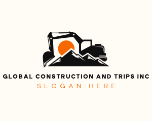 Demolition - Machinery Excavator Backhoe logo design