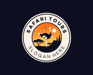 Ostrich Safari Zoo logo design