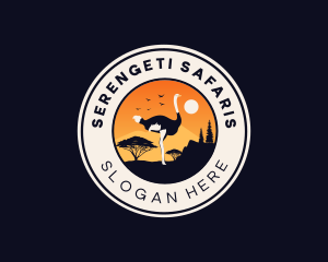 Ostrich Safari Zoo logo design