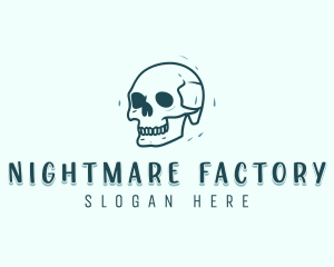 Spooky Skull Skeleton logo design