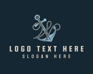 Rustic - Anchor Rope Letter W logo design