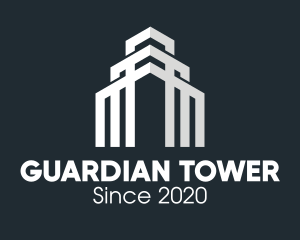 Monochromatic Tower Building logo design