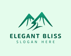 Mountain Climbing - Green Alpine Mountain logo design