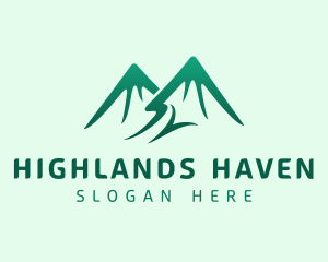 Green Alpine Mountain logo design