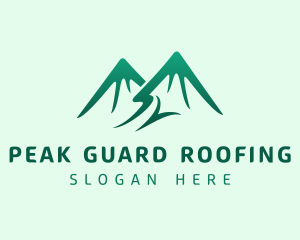 Green Alpine Mountain logo design