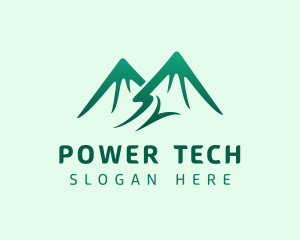 Alps - Green Alpine Mountain logo design