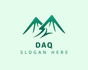 Natural - Green Alpine Mountain logo design
