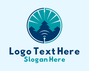 Campsite - Forest Tree Signal logo design