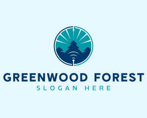 Forest Tree Signal  logo design