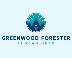 Forest Tree Signal  logo design