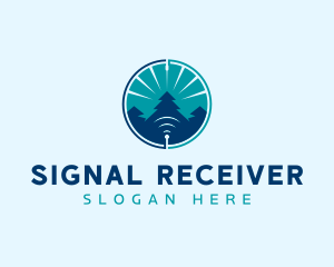 Forest Tree Signal  logo design