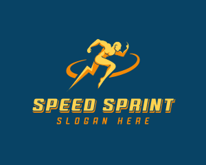 Runner - Thunderbolt Fast Runner logo design